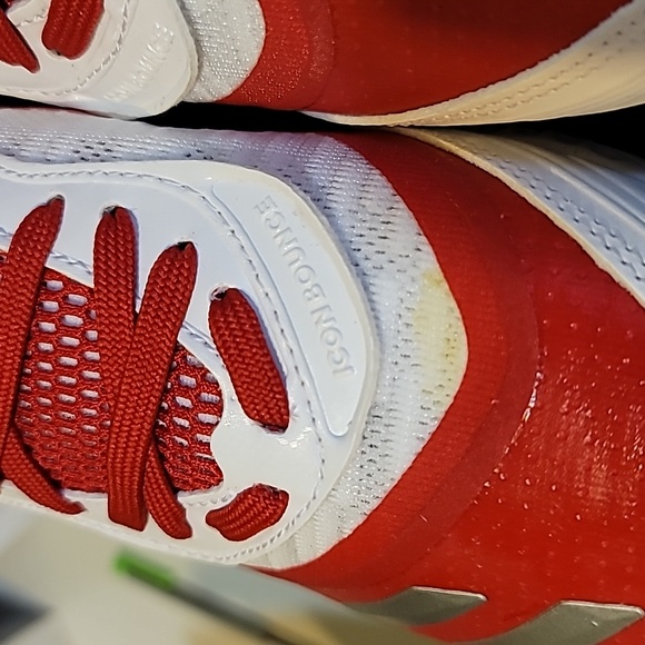 Adidas Men's Icon V Bounce Iced Out Baseball Red and White Cleats, Size 7-1/2 - Picture 3 of 15